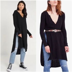 Free People/ we the free Super Sonic Thermal Knit Tunic Black